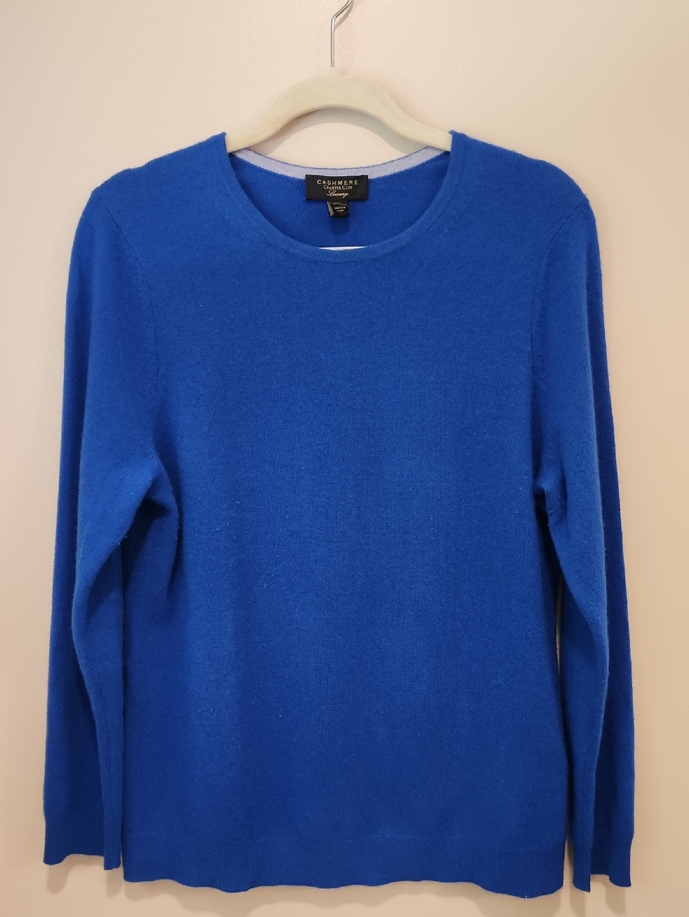 Charter Club Luxury Cashmere Sweater Crew Neck Royal Blue Women's size XL